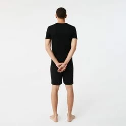Men's Lacoste Crew Neck Cotton T-Shirt 3-Pack Black BLACK -men‘s shop online TH3321 031 22