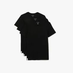 Men's Lacoste Crew Neck Cotton T-Shirt 3-Pack Black BLACK -men‘s shop online TH3321 031 24