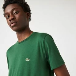 Men's Lacoste Crew Neck Pima Cotton Jersey T-Shirt Green GREEN 14 Men's Lacoste Crew Neck Pima Cotton Jersey T-Shirt Green GREEN -men‘s shop online TH6709 132 21