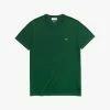 Men's Lacoste Crew Neck Pima Cotton Jersey T-Shirt Green GREEN -men‘s shop online TH6709 132 24
