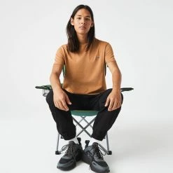 Men's Lacoste Crew Neck Pima Cotton Jersey T-Shirt Brown BROWN -men‘s shop online TH6709 Z0W 20