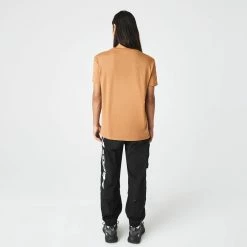 Men's Lacoste Crew Neck Pima Cotton Jersey T-Shirt Brown BROWN -men‘s shop online TH6709 Z0W 22