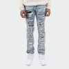 Men's TWO MILL TWENTY "Wrigley" Rip Torn Destroyed Skinny Denim Jeans Aspen Blue BLUE 1 Men's TWO MILL TWENTY "Wrigley" Rip Torn Destroyed Skinny Denim Jeans Aspen Blue BLUE -men‘s shop online TMB42203ABL G front