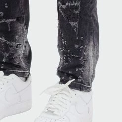 Men's TWO MILL TWENTY "Touhy" White Paint Splatter Rip & Repair Skinny Fit Urban Denim Jeans Dusty Black BLACK 12 Men's TWO MILL TWENTY "Touhy" White Paint Splatter Rip & Repair Skinny Fit Urban Denim Jeans Dusty Black BLACK -men‘s shop online TMB42203DBK G d 03