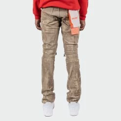 Men's TWO MILL TWENTY "Cicero" Distressed Paint Splatter Zip Knee Slim Fit Urban Moto Denim Jeans Hazelnut BROWN 11 Men's TWO MILL TWENTY "Cicero" Distressed Paint Splatter Zip Knee Slim Fit Urban Moto Denim Jeans Hazelnut BROWN -men‘s shop online TMB42204HZN G back