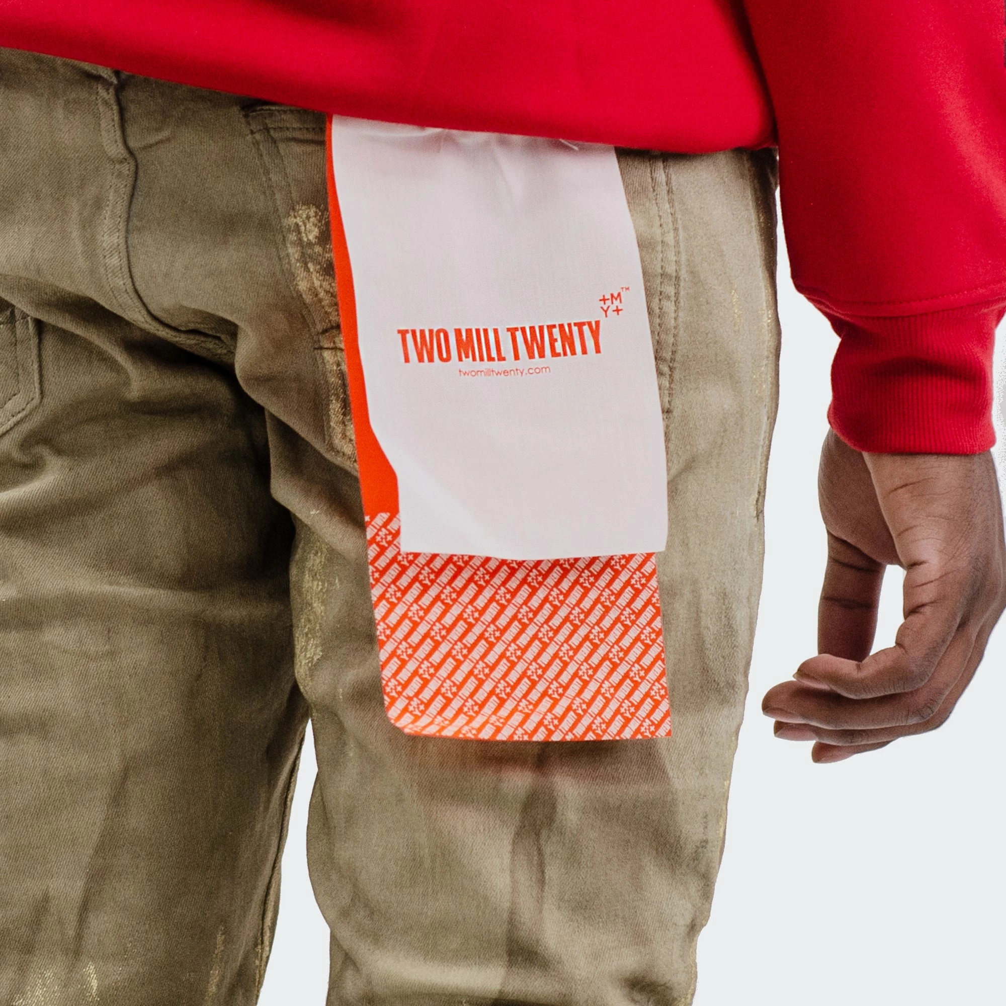 Men's TWO MILL TWENTY "Cicero" Distressed Paint Splatter Zip Knee Slim Fit Urban Moto Denim Jeans Hazelnut BROWN 7 Men's TWO MILL TWENTY "Cicero" Distressed Paint Splatter Zip Knee Slim Fit Urban Moto Denim Jeans Hazelnut BROWN - Image 5