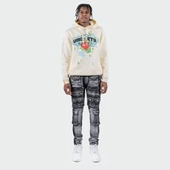 Men's TWO MILL TWENTY "Austin" Utility Pocket Fashion Skinny Denim Jeans Black Wash BLACK -men‘s shop online TMB42205BWS G full