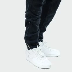 Men's TWO MILL TWENTY "Central" Ankle Zipper Multi Seam Skinny Moto Denim Jeans Jet Black BLACK 13 Men's TWO MILL TWENTY "Central" Ankle Zipper Multi Seam Skinny Moto Denim Jeans Jet Black BLACK -men‘s shop online TMB42207JBK G d 03