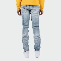 Men's TWO MILL TWENTY "Ravenswood" Ankle Zipper Multi Seam Skinny Moto Denim Jeans Acid Wash BLUE 9 Men's TWO MILL TWENTY "Ravenswood" Ankle Zipper Multi Seam Skinny Moto Denim Jeans Acid Wash BLUE -men‘s shop online TMB42207LBL G back