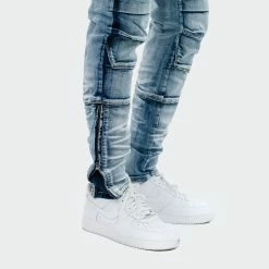 Men's TWO MILL TWENTY "Ravenswood" Ankle Zipper Multi Seam Skinny Moto Denim Jeans Acid Wash BLUE 11 Men's TWO MILL TWENTY "Ravenswood" Ankle Zipper Multi Seam Skinny Moto Denim Jeans Acid Wash BLUE -men‘s shop online TMB42207LBL G d