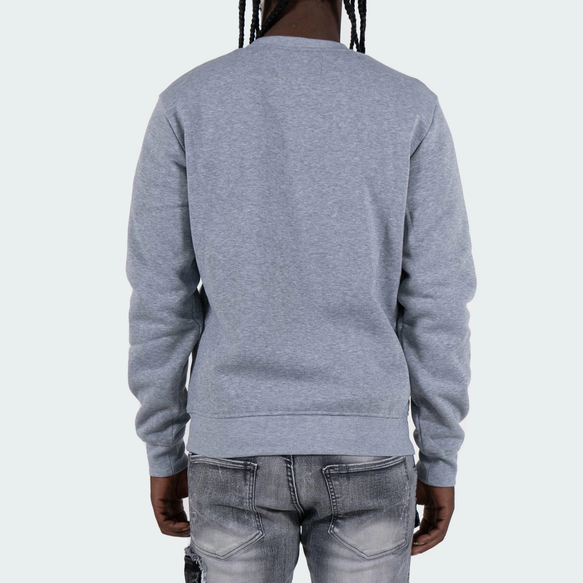 Men's TWO MILL TWENTY "Trust No One" Graphic Embroidered Sweatshirt Heather Grey GRAY 5 Men's TWO MILL TWENTY "Trust No One" Graphic Embroidered Sweatshirt Heather Grey GRAY - Image 3