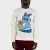 Men's TWO MILL TWENTY "Extraordinary" Graphic Embroidered Sweatshirt Off White CREAM -men‘s shop online TMF32203NAT G 01