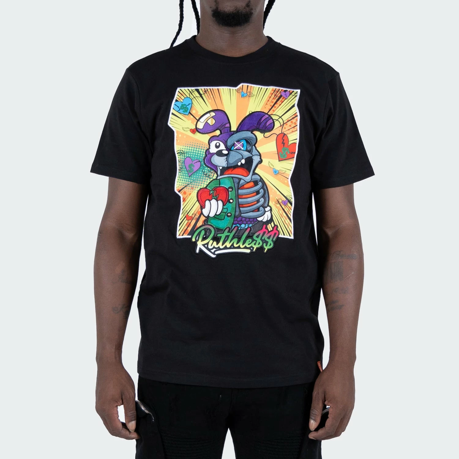 Men's Two Mill Twenty "Ruthless" Graphic T-Shirt Black BLACK 3 Men's Two Mill Twenty "Ruthless" Graphic T-Shirt Black BLACK