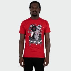 Men's TWO MILL TWENTY "Trust No One" Embroidered Graphic T-Shirt Red RED 8 Men's TWO MILL TWENTY "Trust No One" Embroidered Graphic T-Shirt Red RED -men‘s shop online TMT32206RED 02