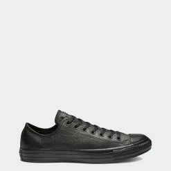 Unisex Converse Chuck Taylor All Star Leather Shoes Black Mono BLACK