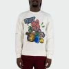 Men's TWO MILL TWENTY "Trust No One" Graphic Embroidered Sweatshirt Off White CREAM -men‘s shop online cityfront