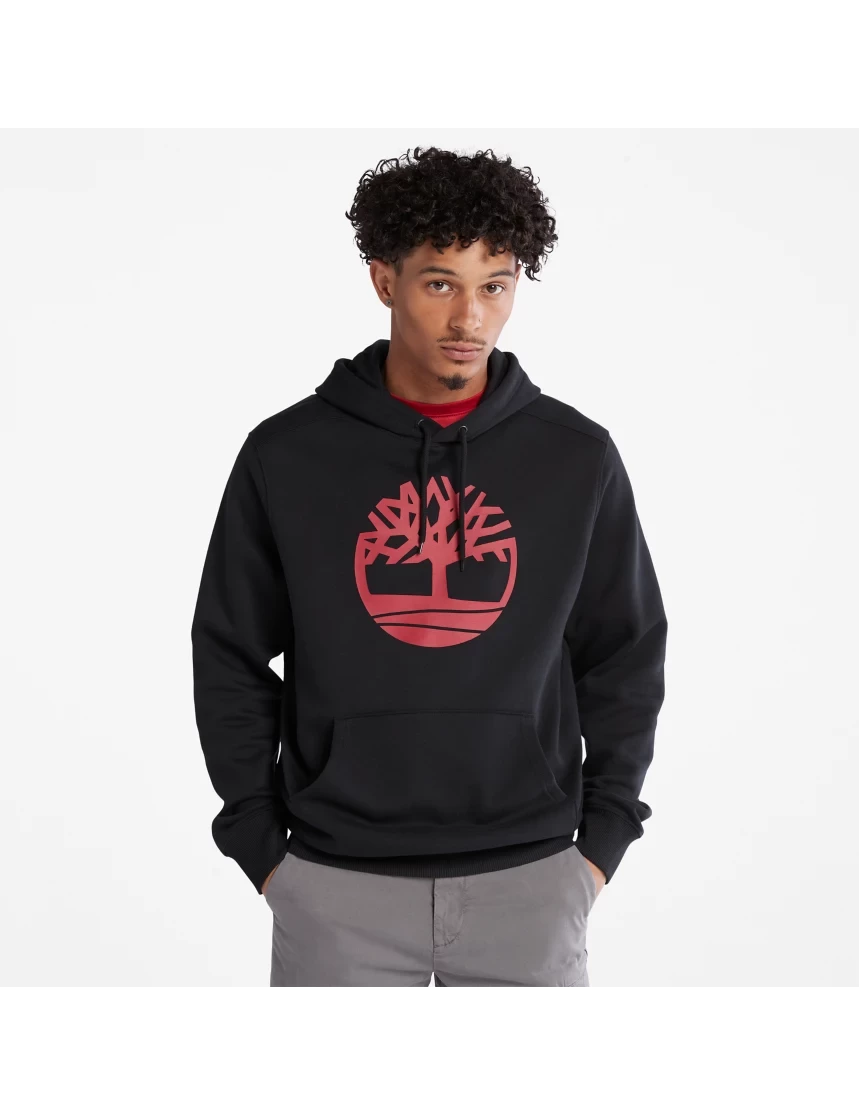 Men's Timberland Tree Logo Hoodie Vintage Black Red BLACK 4 Men's Timberland Tree Logo Hoodie Vintage Black Red BLACK - Image 2