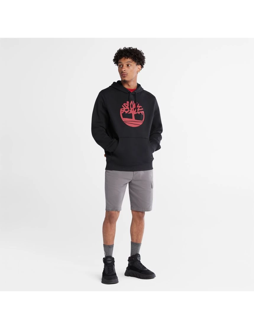 Men's Timberland Tree Logo Hoodie Vintage Black Red BLACK 6 Men's Timberland Tree Logo Hoodie Vintage Black Red BLACK - Image 4