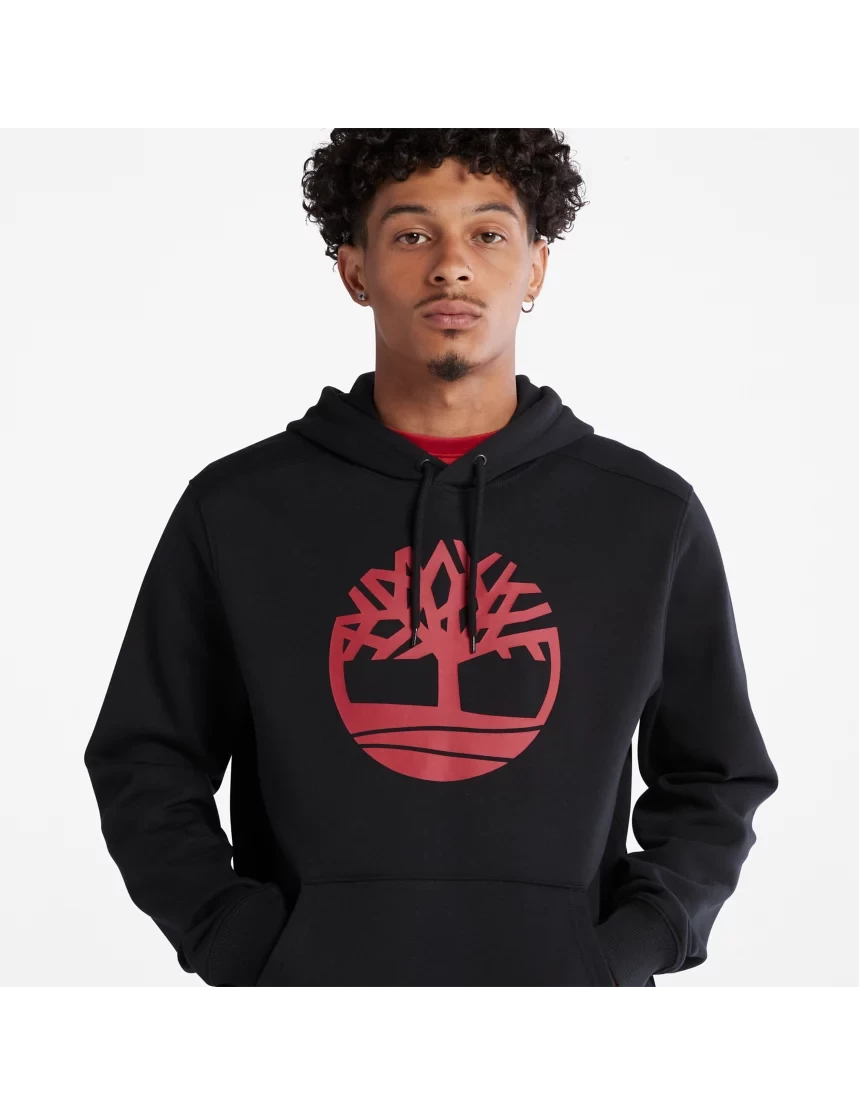 Men's Timberland Tree Logo Hoodie Vintage Black Red BLACK 8 Men's Timberland Tree Logo Hoodie Vintage Black Red BLACK - Image 6