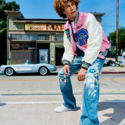 Unisex First Row State League Varsity Jacket Pink PINK -men‘s shop online pink3 3500x d700ca60 cfee 4c12 85e5 ecbdebac16af scaled